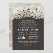 MELODY der TORAH Bar Bat Mitzvah Einladung (Vorne/Hinten)