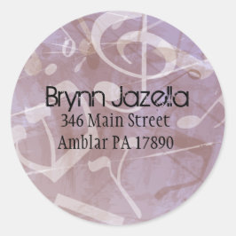 MELODY des Aufklebers der TORAH-Rücksendeadresse Runder Aufkleber