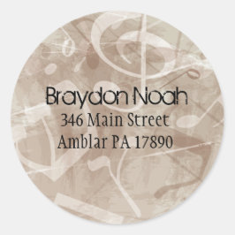 MELODY des Aufklebers der TORAH-Rücksendeadresse Runder Aufkleber