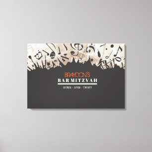 MELODY DES TORAH Bar Bat Mitzvah Sign in Board Leinwanddruck