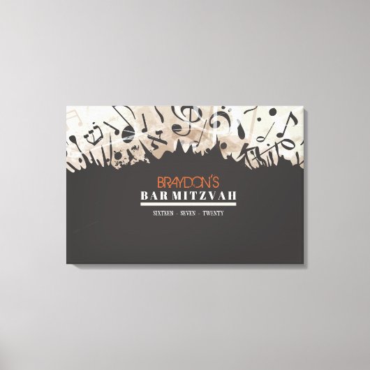 MELODY DES TORAH Bar Bat Mitzvah Sign in Board Leinwanddruck (Vorderseite)