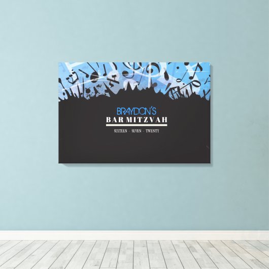 MELODY DES TORAH Bar Bat Mitzvah Sign in Board Leinwanddruck (Insitu (Holzboden))