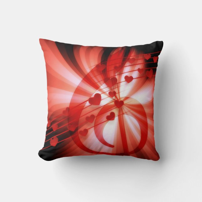 Melody Hearts Throw Pillow Kissen (Vorderseite)