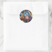 Melody in Blue Runder Aufkleber (Tasche)