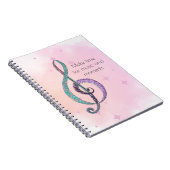 Melody in Line & Color treble clef notebook Notizblock (Rechte Seite)