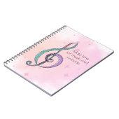 Melody in Line & Color treble clef notebook Notizblock (Linke Seite)