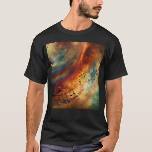 Melody in Motion: Music Print T - Shirt für alle A