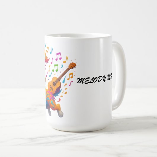 Melody Mutt" T-Shirt - Whimsical Musical Dog Desig Kaffeetasse (VorderseiteRechts)