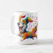 Melody Mutt" T-Shirt - Whimsical Musical Dog Desig Kaffeetasse (Vorderseite Links)