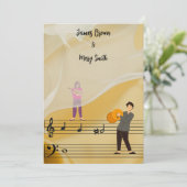 Melody of Us wedding Einladung (Stehend Vorderseite)