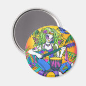 "Melody" Rainbow Guitar Hippie Fairy Magnet (Vorderseite/Rückseite)