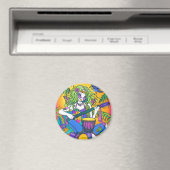 "Melody" Rainbow Guitar Hippie Fairy Magnet (In Situ (Geschirrspüler))