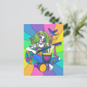 "Melody" Rainbow Guitar Hippie Fairy Postcard Postkarte (Stehend Vorderseite)