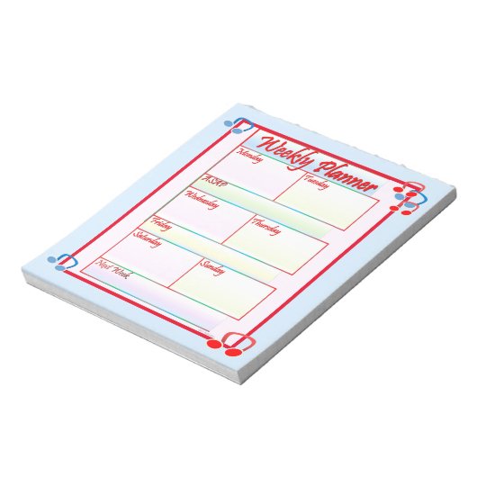 Melody Weekly Planner Notepad Notizblock (Rotiert)