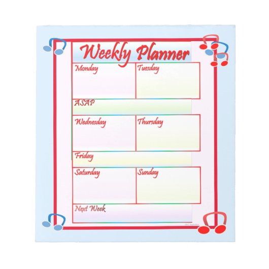 Melody Weekly Planner Notepad Notizblock (Vorderseite)