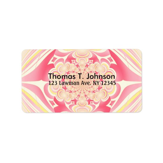 Melon and Yellow Fraktal Art Adressaufkleber (Vorne)