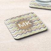 Melon Brandy Scribble ZigZag Muster Getränkeuntersetzer (Linke Seite)