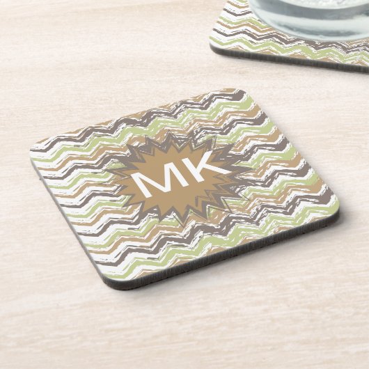 Melon Brandy Scribble ZigZag Muster Getränkeuntersetzer (Linke Seite)