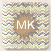 Melon Brandy Scribble ZigZag Muster Getränkeuntersetzer (Vorderseite)