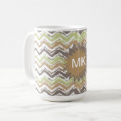 Melon Brandy Scribble ZigZag Muster Kaffeetasse (Vorderseite Links)