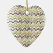 Melon Brandy Scribble ZigZag Muster Keramik Ornament (Rechts)