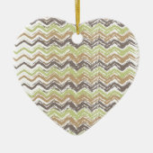 Melon Brandy Scribble ZigZag Muster Keramik Ornament (Vorne)