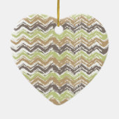 Melon Brandy Scribble ZigZag Muster Keramik Ornament (Hinten)