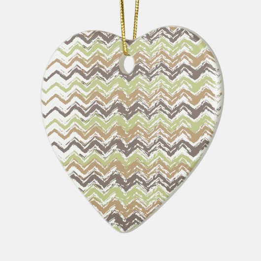 Melon Brandy Scribble ZigZag Muster Keramik Ornament (Links)