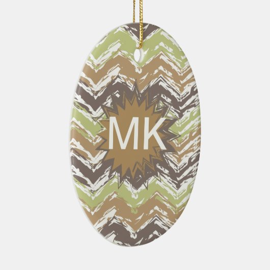 Melon Brandy Scribble ZigZag Muster Keramikornament (Rechts)