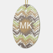 Melon Brandy Scribble ZigZag Muster Keramikornament (Links)