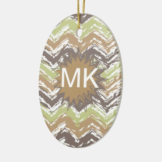 Melon Brandy Scribble ZigZag Muster Keramikornament (Links)