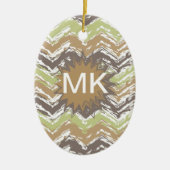 Melon Brandy Scribble ZigZag Muster Keramikornament (Vorne)