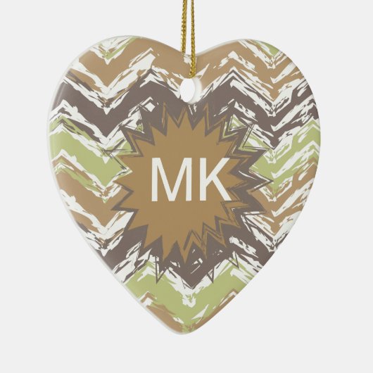 Melon Brandy Scribble ZigZag Muster Keramikornament (Rechts)