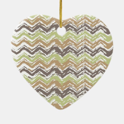 Melon Brandy Scribble ZigZag Muster Keramikornament (Hinten)