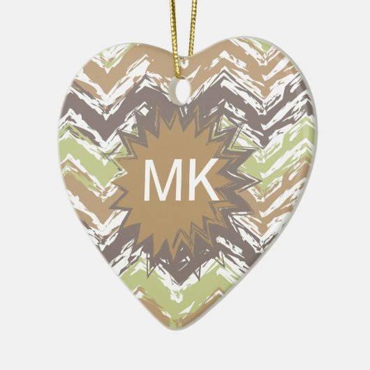 Melon Brandy Scribble ZigZag Muster Keramikornament (Links)