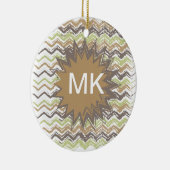 Melon Brandy Scribble ZigZag Muster Keramikornament (Rechts)