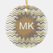 Melon Brandy Scribble ZigZag Muster Keramikornament (Vorne)