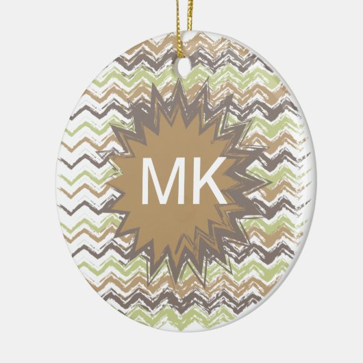 Melon Brandy Scribble ZigZag Muster Keramikornament (Links)