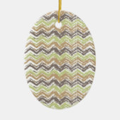 Melon Brandy Scribble ZigZag Muster Keramikornament (Vorne)