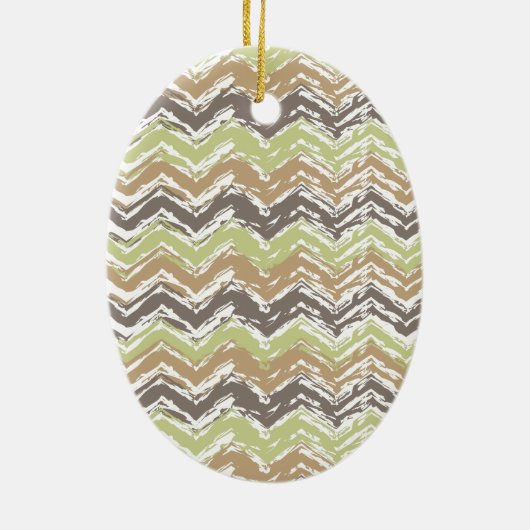 Melon Brandy Scribble ZigZag Muster Keramikornament (Hinten)