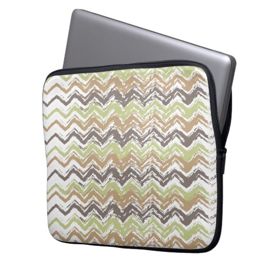 Melon Brandy Scribble ZigZag Muster Laptopschutzhülle (Vorderseite Links)