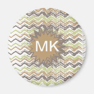 Melon Brandy Scribble ZigZag Muster Magnet