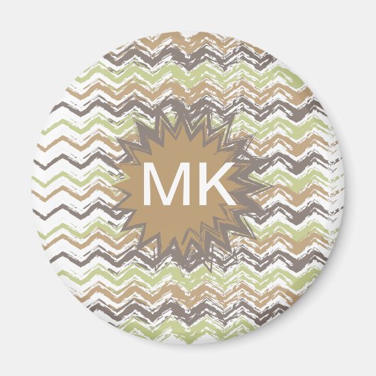Melon Brandy Scribble ZigZag Muster Magnet (Vorne)