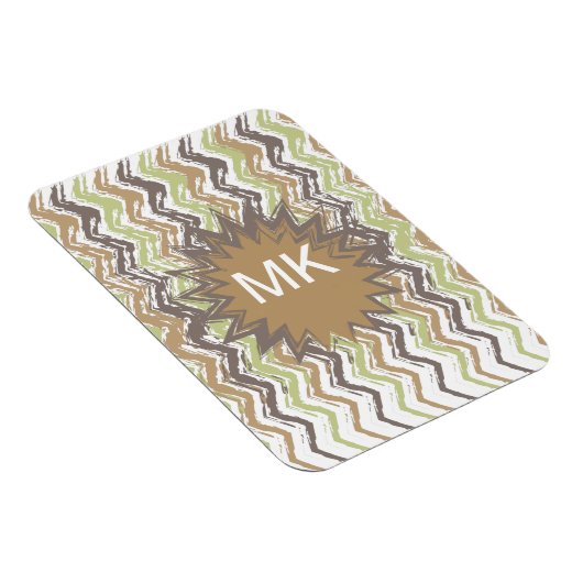 Melon Brandy Scribble ZigZag Muster Magnet (Rechte Seite)