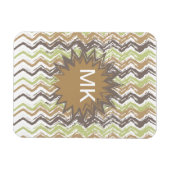 Melon Brandy Scribble ZigZag Muster Magnet (Horizontal)