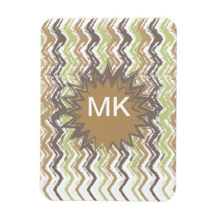 Melon Brandy Scribble ZigZag Muster Magnet