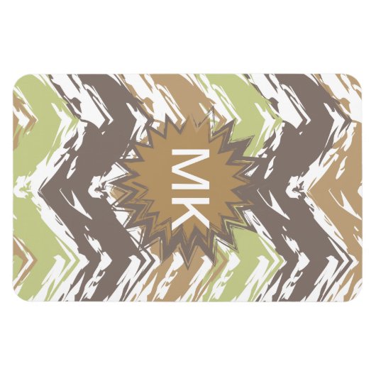 Melon Brandy Scribble ZigZag Muster Magnet (Horizontal)