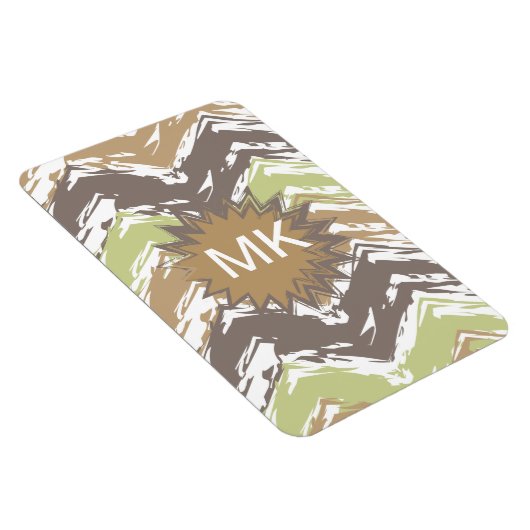 Melon Brandy Scribble ZigZag Muster Magnet (Rechte Seite)