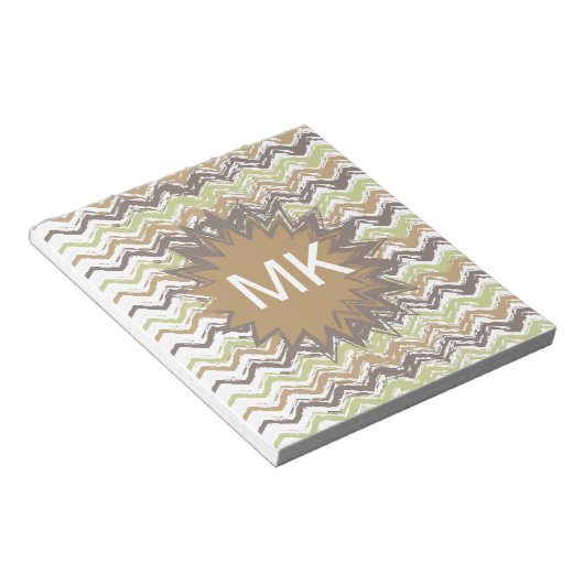 Melon Brandy Scribble ZigZag Muster Notizblock (angewinkelt)