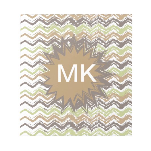 Melon Brandy Scribble ZigZag Muster Notizblock (Vorderseite)